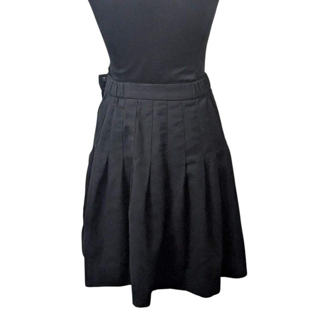 Vintage Talbots Petites 6 Black 100% Pure  Wool Pleated Skirt Classic Academia